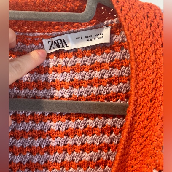 Zara Crochet Knit Lady Jacket Sweater size Small - Picture 6 of 9